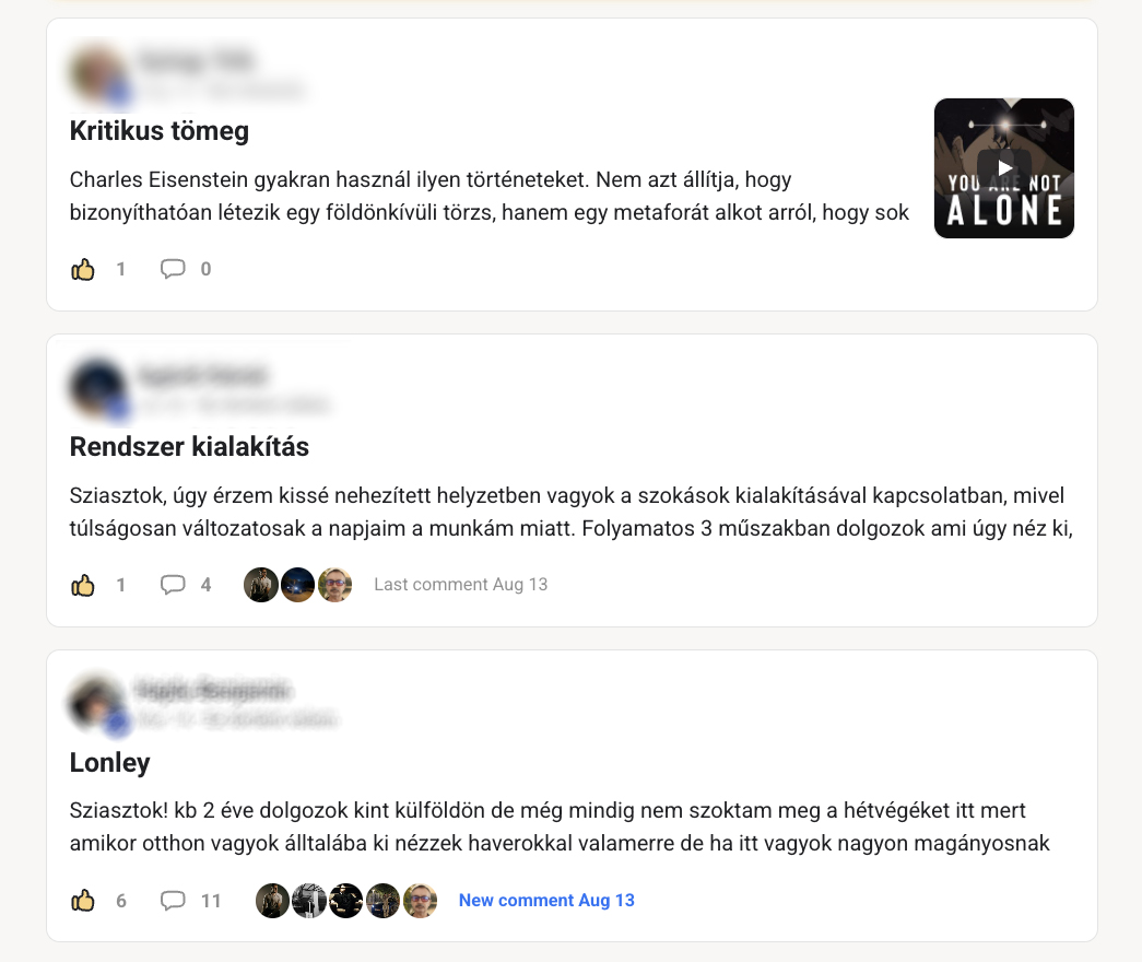 Beszélgetés a közösségből